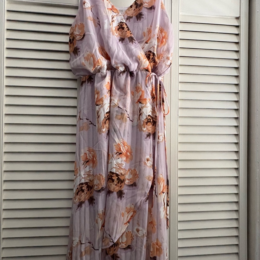 Sienna Sky Floral High Low Dress in Purple and Orange